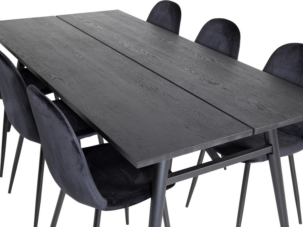 Conjunto de mesas y sillas para comedor Dallas 1786 (Negro)