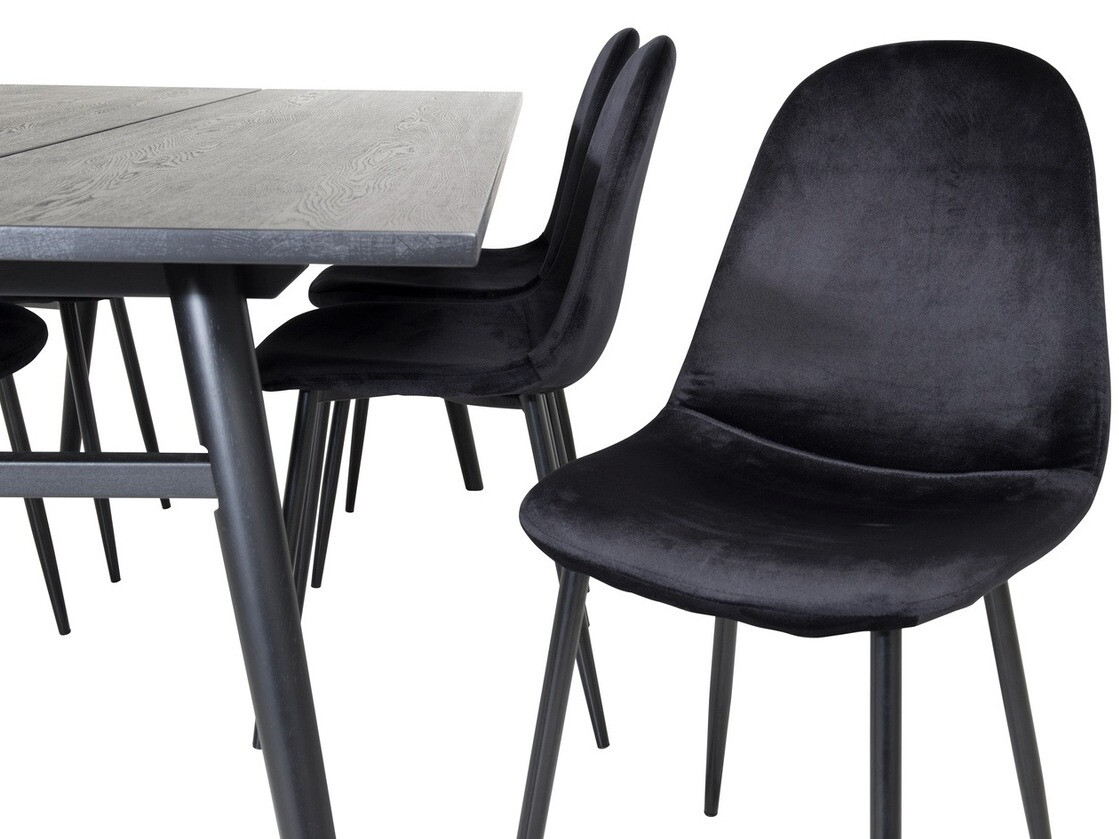 Conjunto de mesas y sillas para comedor Dallas 1786 (Negro)