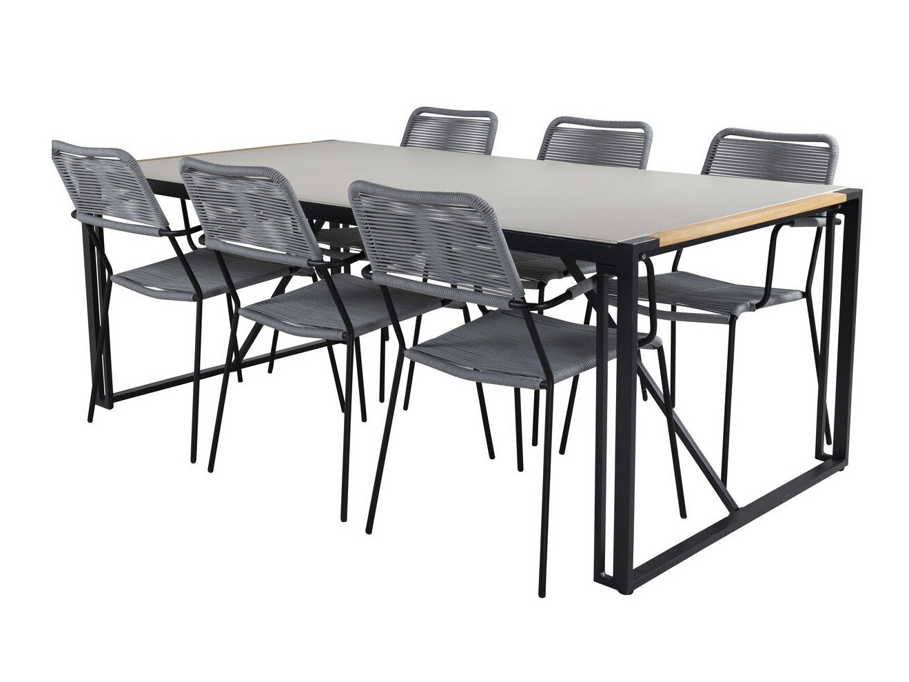 Conjunto de mesa y sillas Dallas 3003 (Gris + Negro)