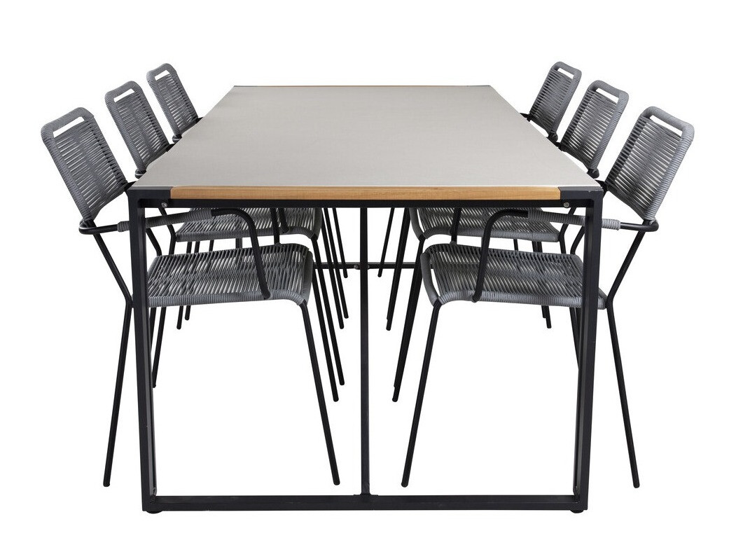 Conjunto de mesa y sillas Dallas 3003 (Gris + Negro)