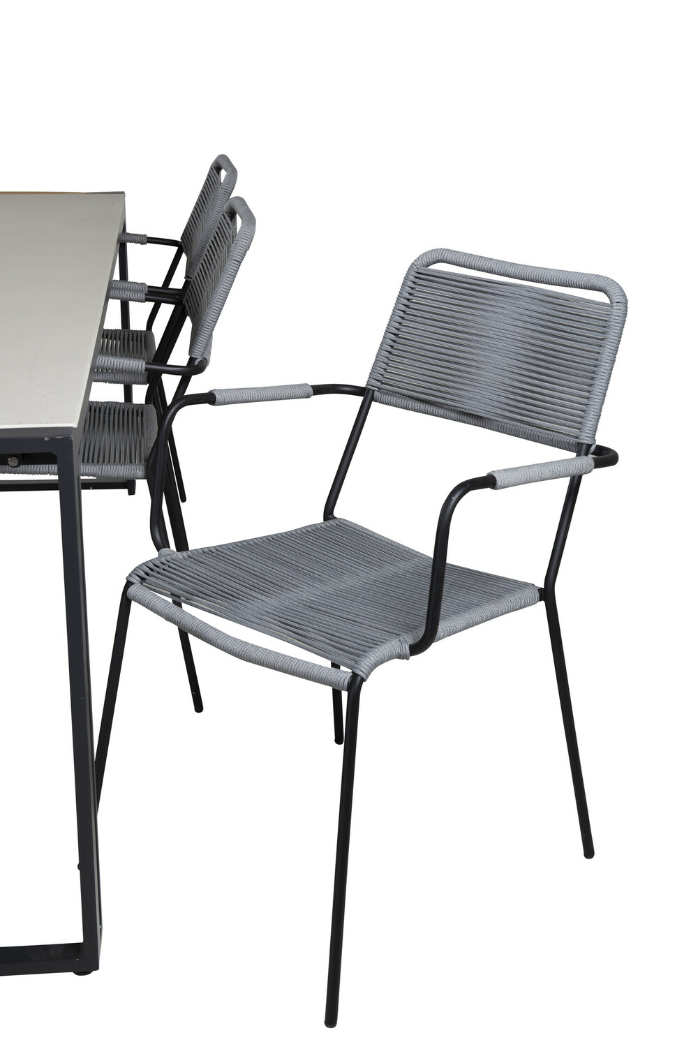 Conjunto de mesa y sillas Dallas 3003 (Gris + Negro)