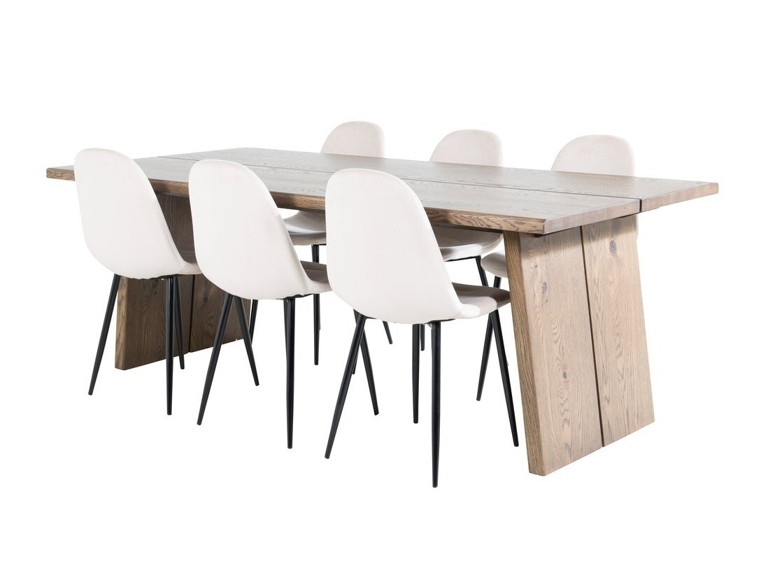 Conjunto de mesas y sillas para comedor Dallas 1868 (Negro + Beige)