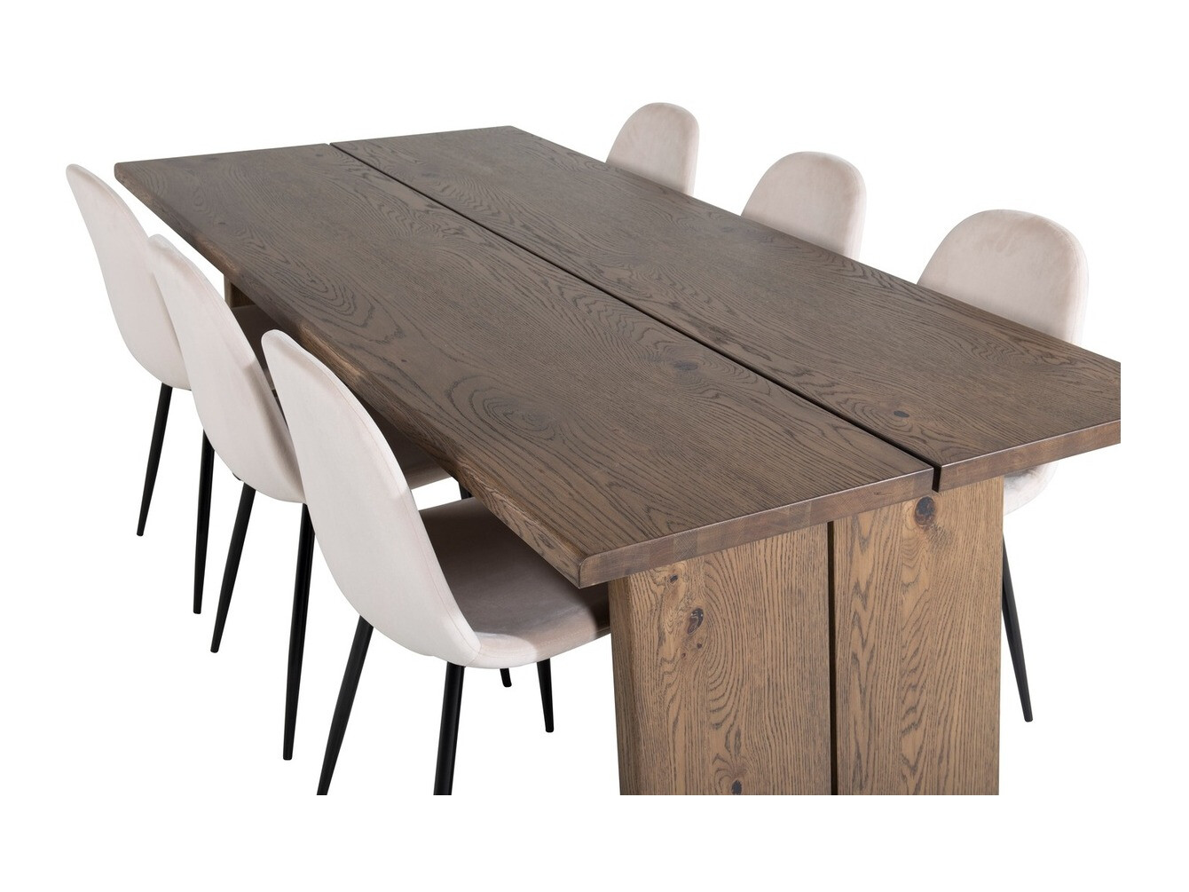 Conjunto de mesas y sillas para comedor Dallas 1868 (Negro + Beige)