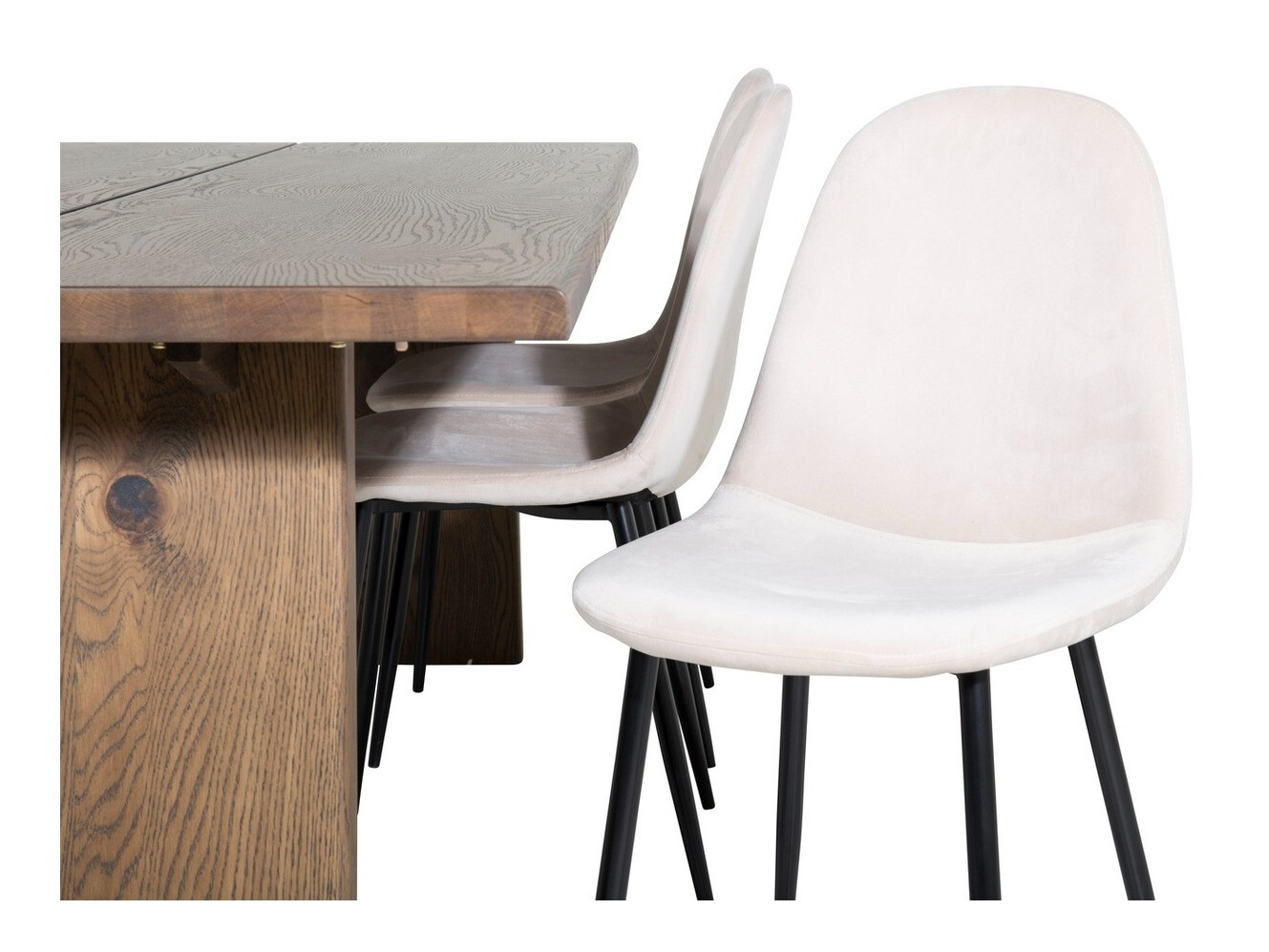 Conjunto de mesas y sillas para comedor Dallas 1868 (Negro + Beige)