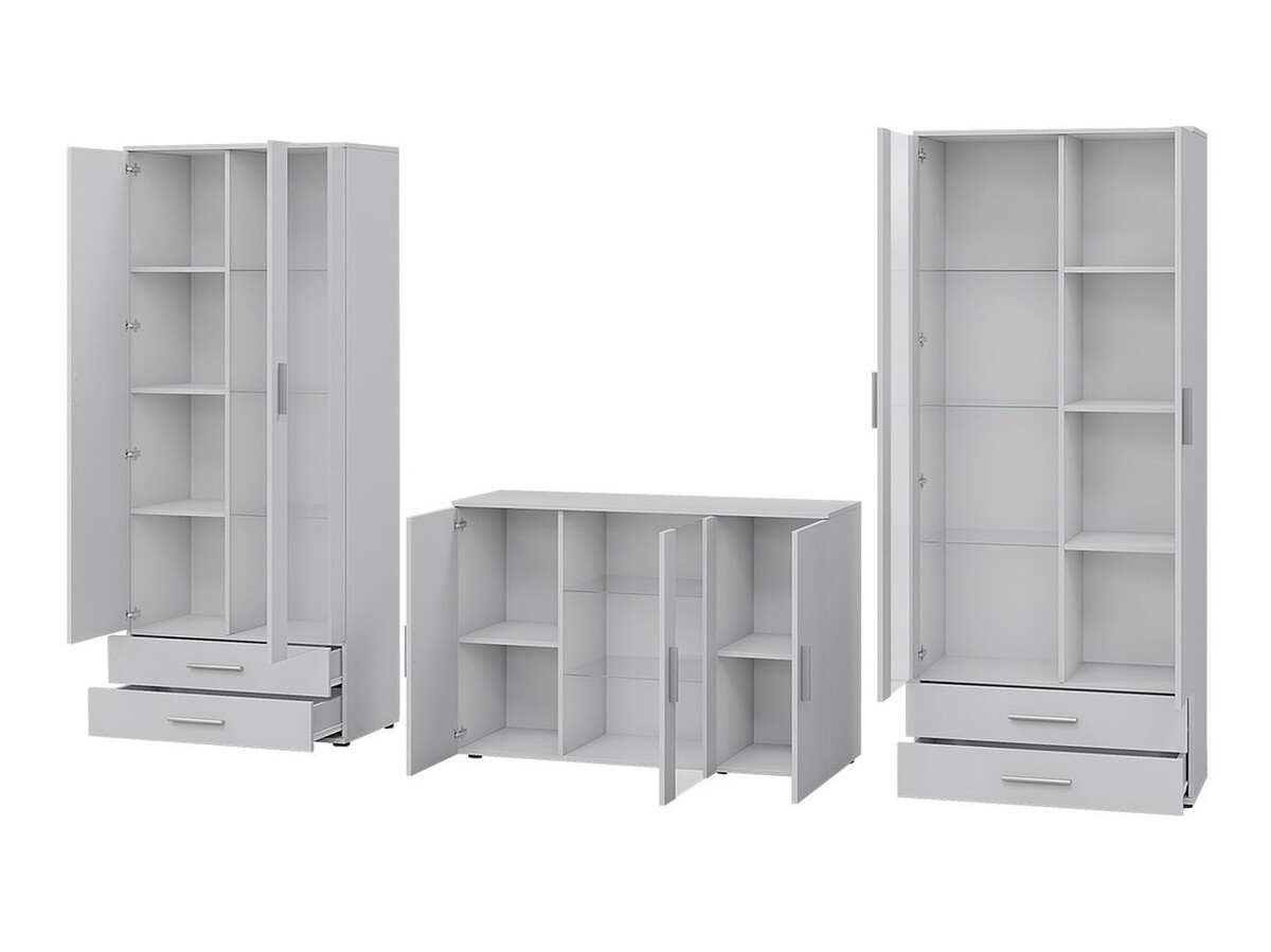 Conjunto de salón Tornola 111 (Blanco + Blanco brillante)