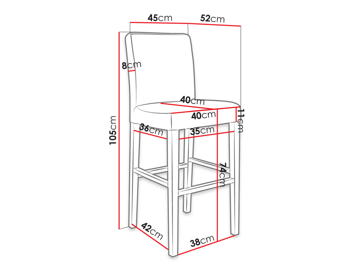 Silla de barra Racine 103 (Negro + Magic Velvet 2219)