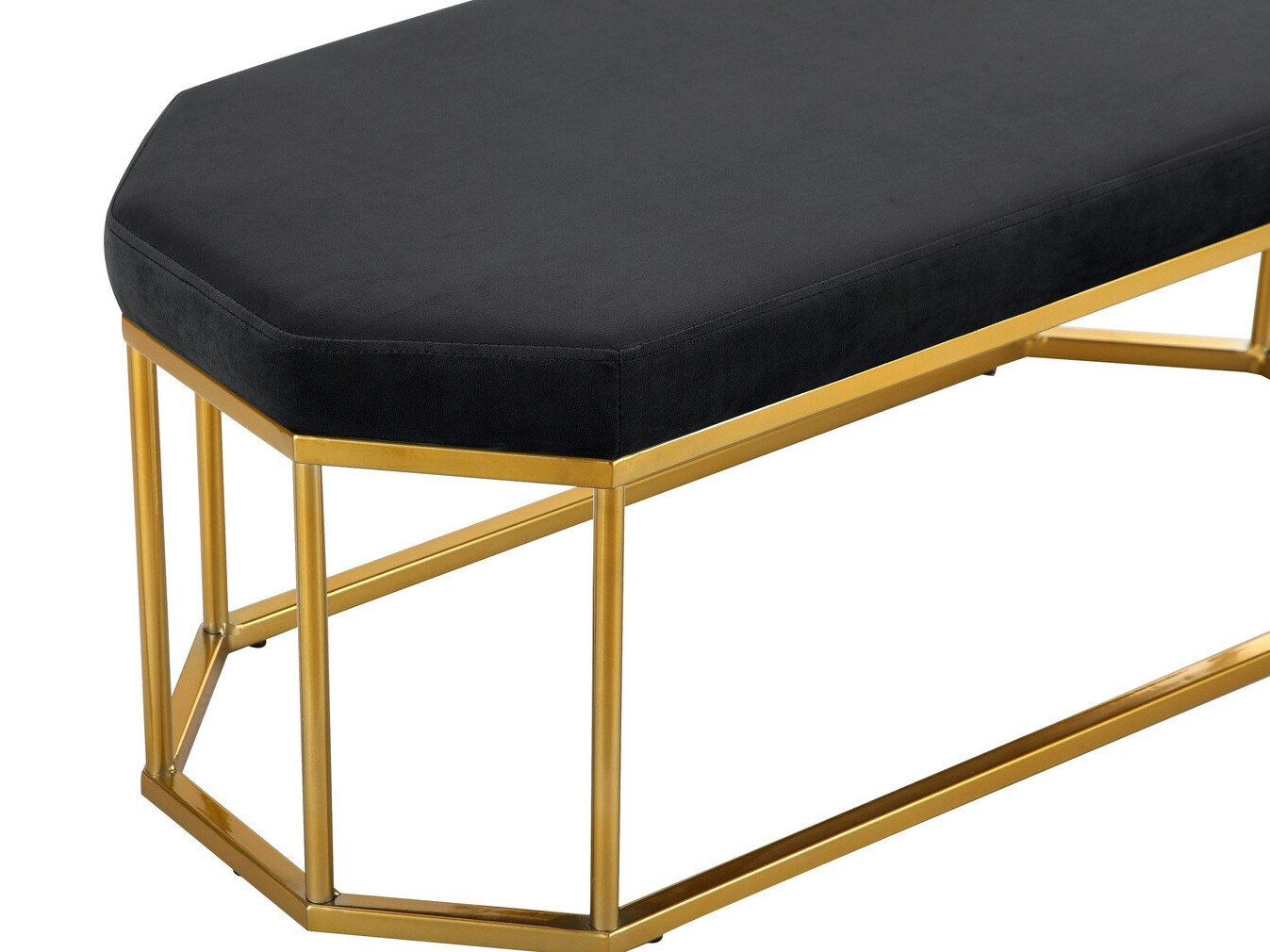 Banco acolchado Denton 463 (Negro + Dorado)