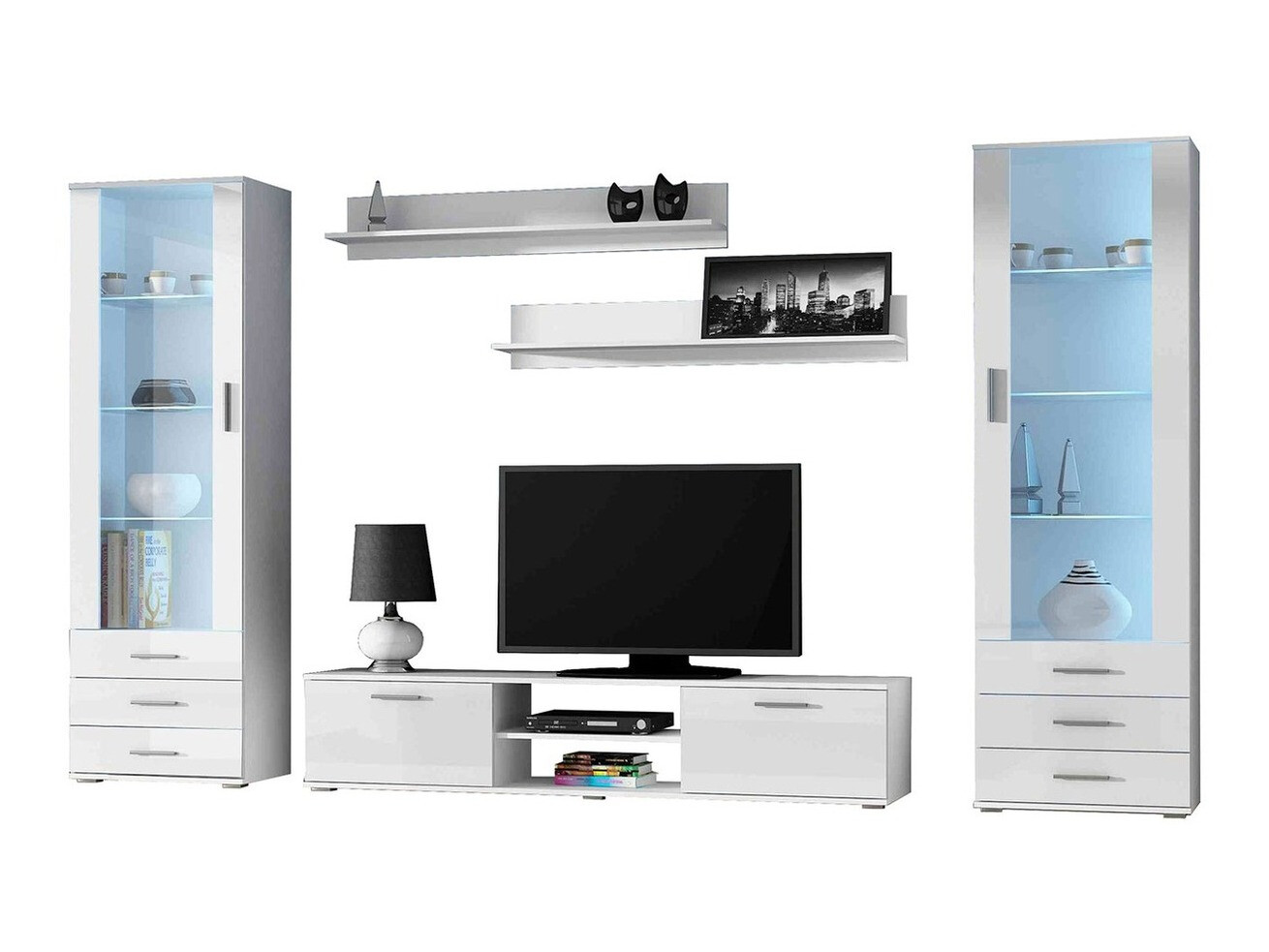 Conjunto de salón Tornola 109 (Blanco + Blanco brillante)