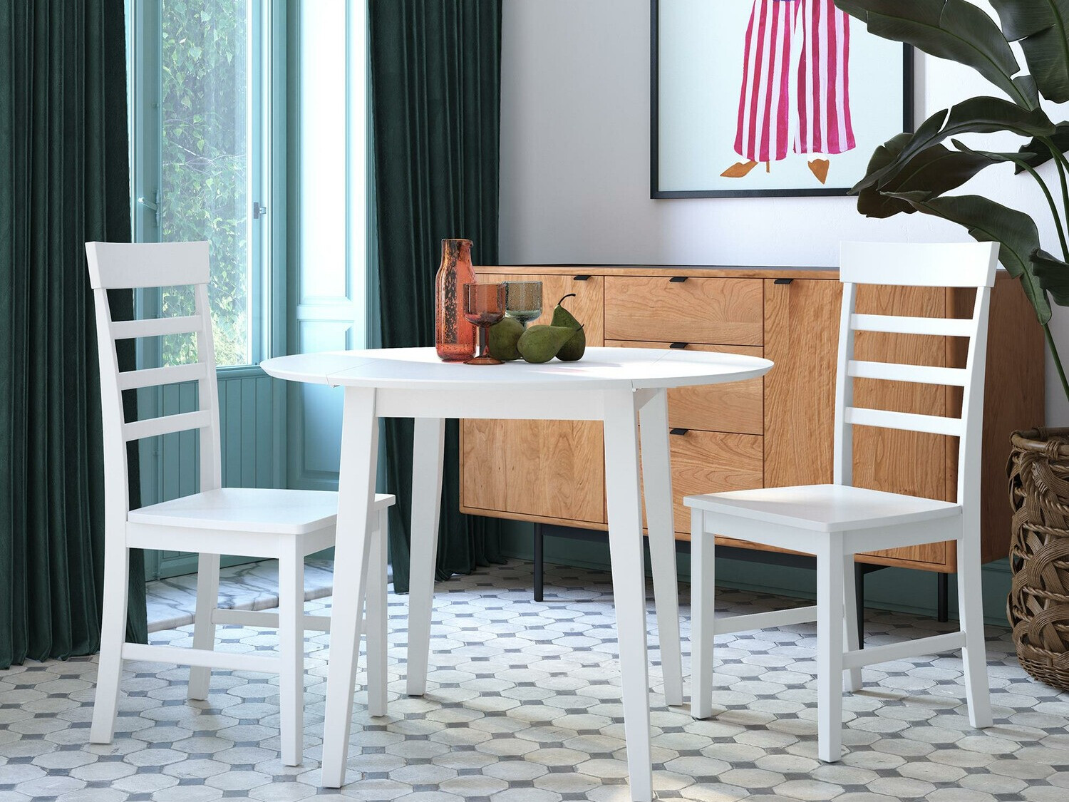 Conjunto de mesas y sillas para comedor Novogratz 165 (Blanco)