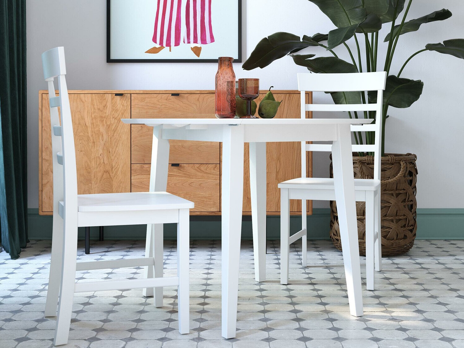 Conjunto de mesas y sillas para comedor Novogratz 165 (Blanco)