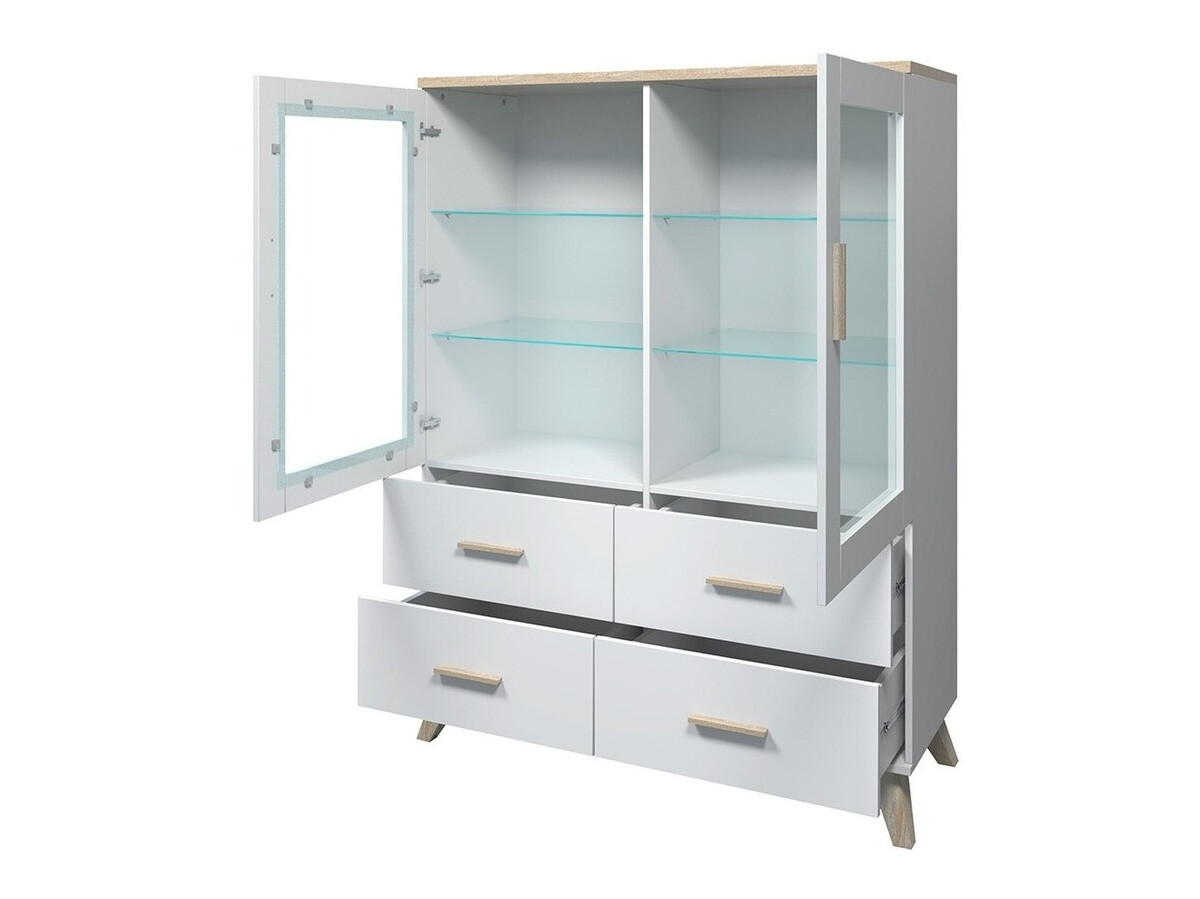 Conjunto de salón Larfloi 112 (Blanco + Roble Sonoma)