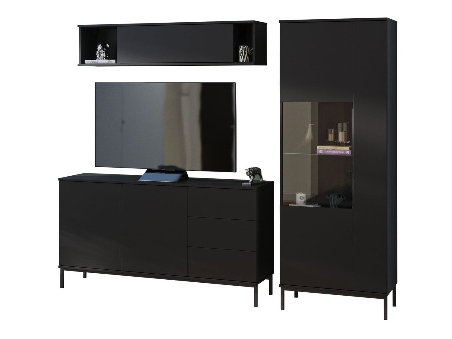 Conjunto de salón Lomsore 110 (Negro)