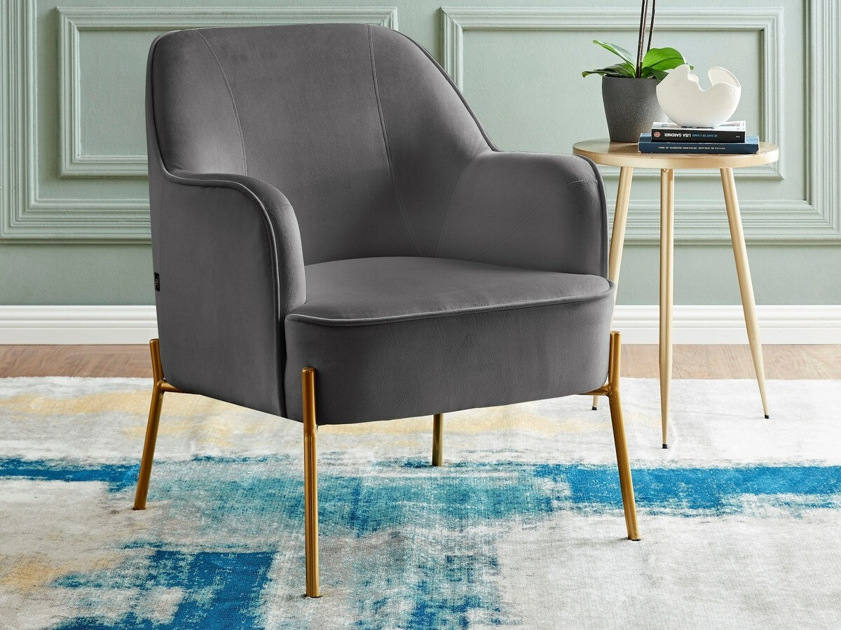 Sillón Denton 597 (Gris + Dorado)