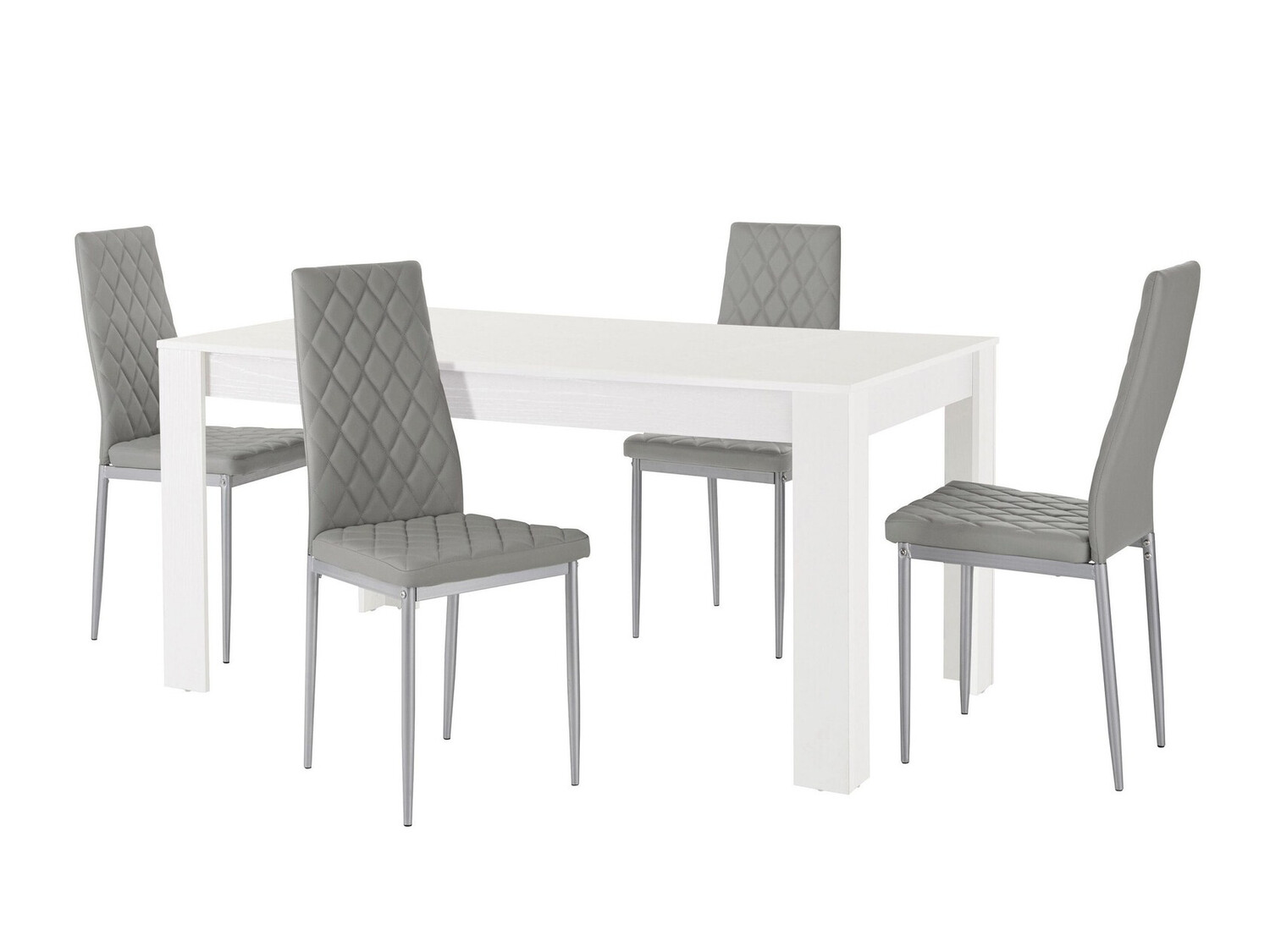 Conjunto de mesas y sillas para comedor Denton 599 (Gris + Plata)