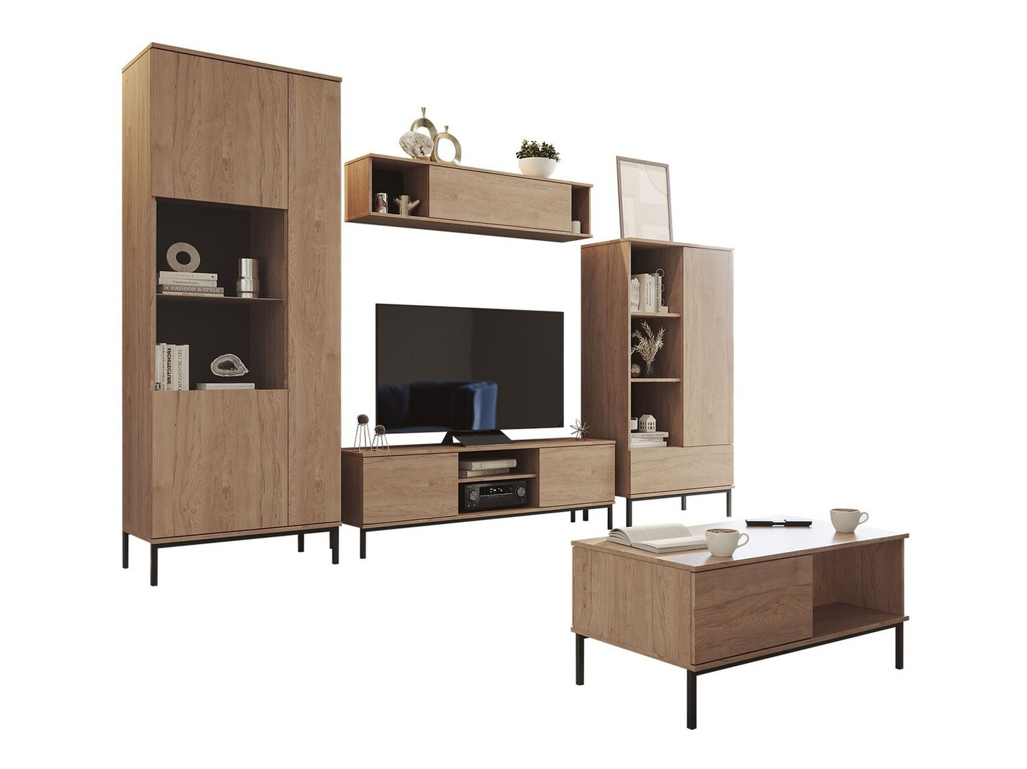 Conjunto de salón Lomsore 108 (Luminoso madera)