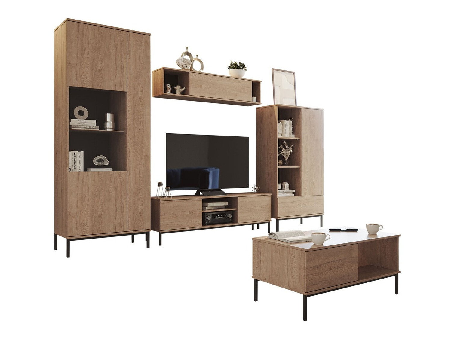 Conjunto de salón Lomsore 108 (Luminoso madera)