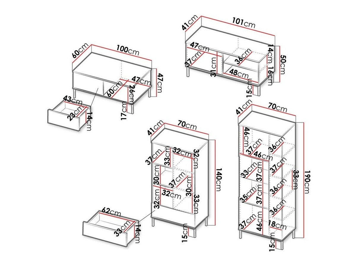 Conjunto de salón Lomsore 109 (Luminoso madera)
