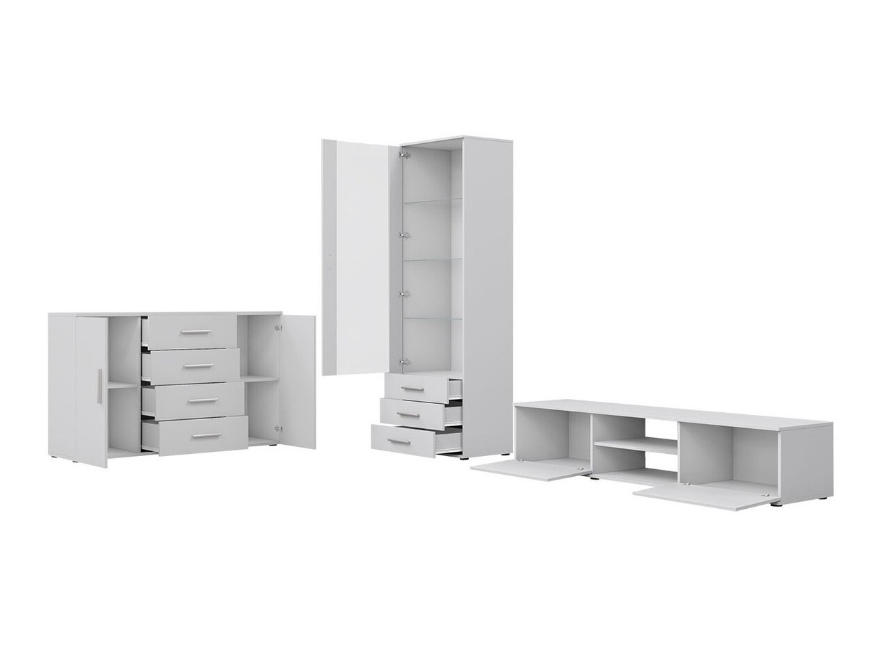 Conjunto de salón Tornola 108 (Blanco + Blanco brillante)