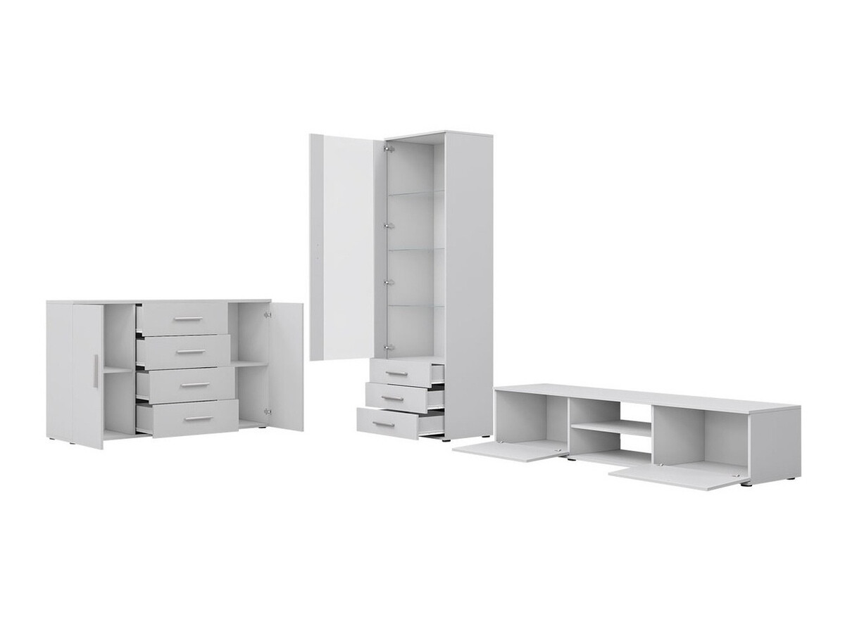 Conjunto de salón Tornola 108 (Blanco + Blanco brillante)