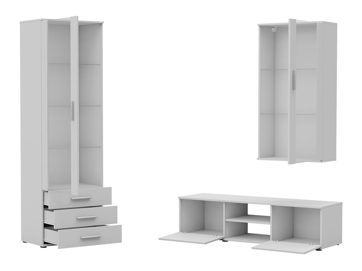 Conjunto de salón Tornola 114 (Blanco + Blanco brillante)