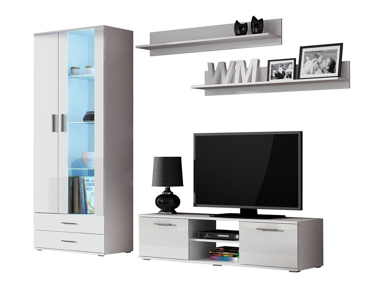 Conjunto de salón Tornola 117 (Blanco + Blanco brillante)