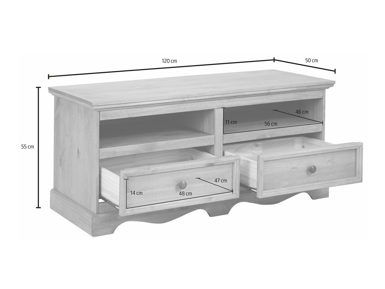 Mueble TV Fentivo 102 (Blanco + Miel de roble)