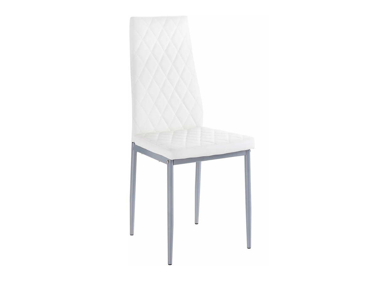 Conjunto de mesas y sillas para comedor Denton 599 (Blanco + Plata)