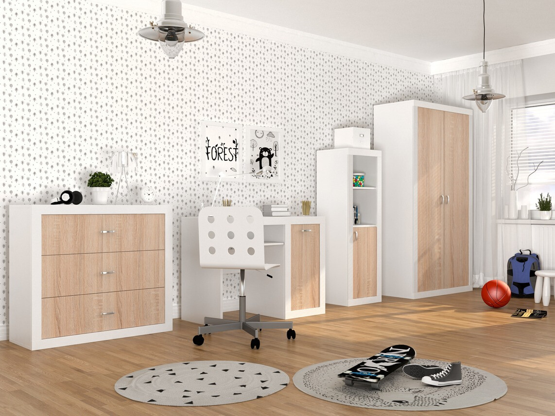 Estantería Tentive 105 (Blanco + Roble Sonoma)