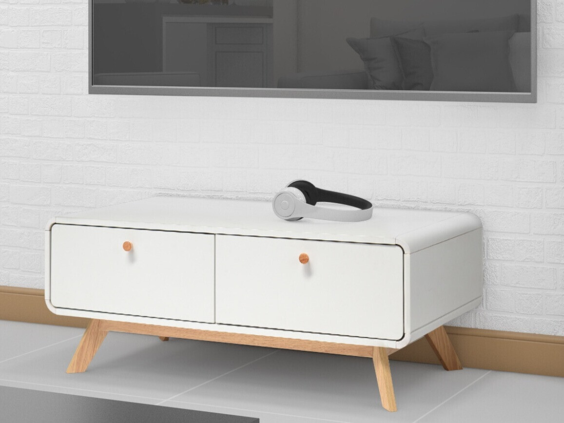 Mesa de centro Elbtena 100 (Blanco + Roble)