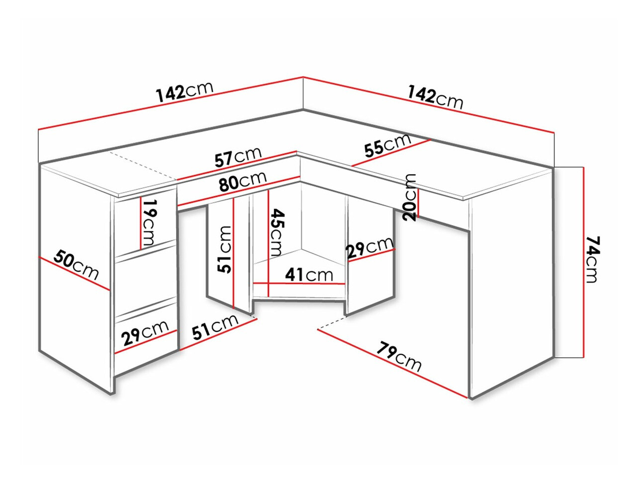 Mesa de ordenador esquinera Comfivo Insuler