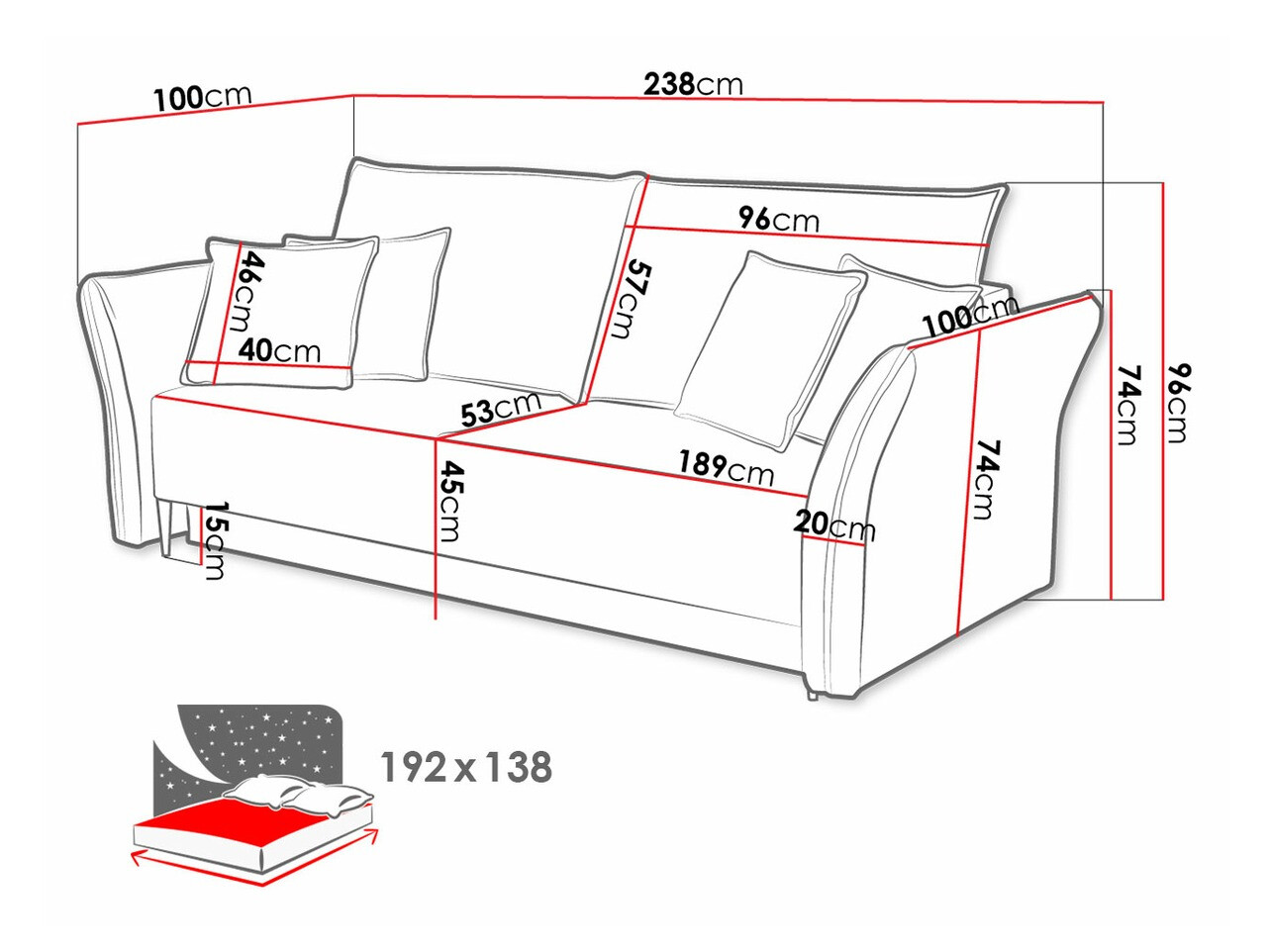 Sofá-cama Providence 148 (Terra 5)
