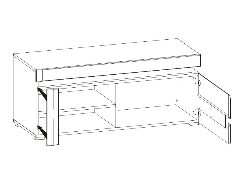 Mueble TV Revelmi 100 (Roble + Blanco brillante)