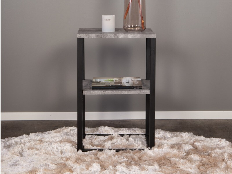 Mesa auxiliar Dallas 260 (Hormigón + Negro)