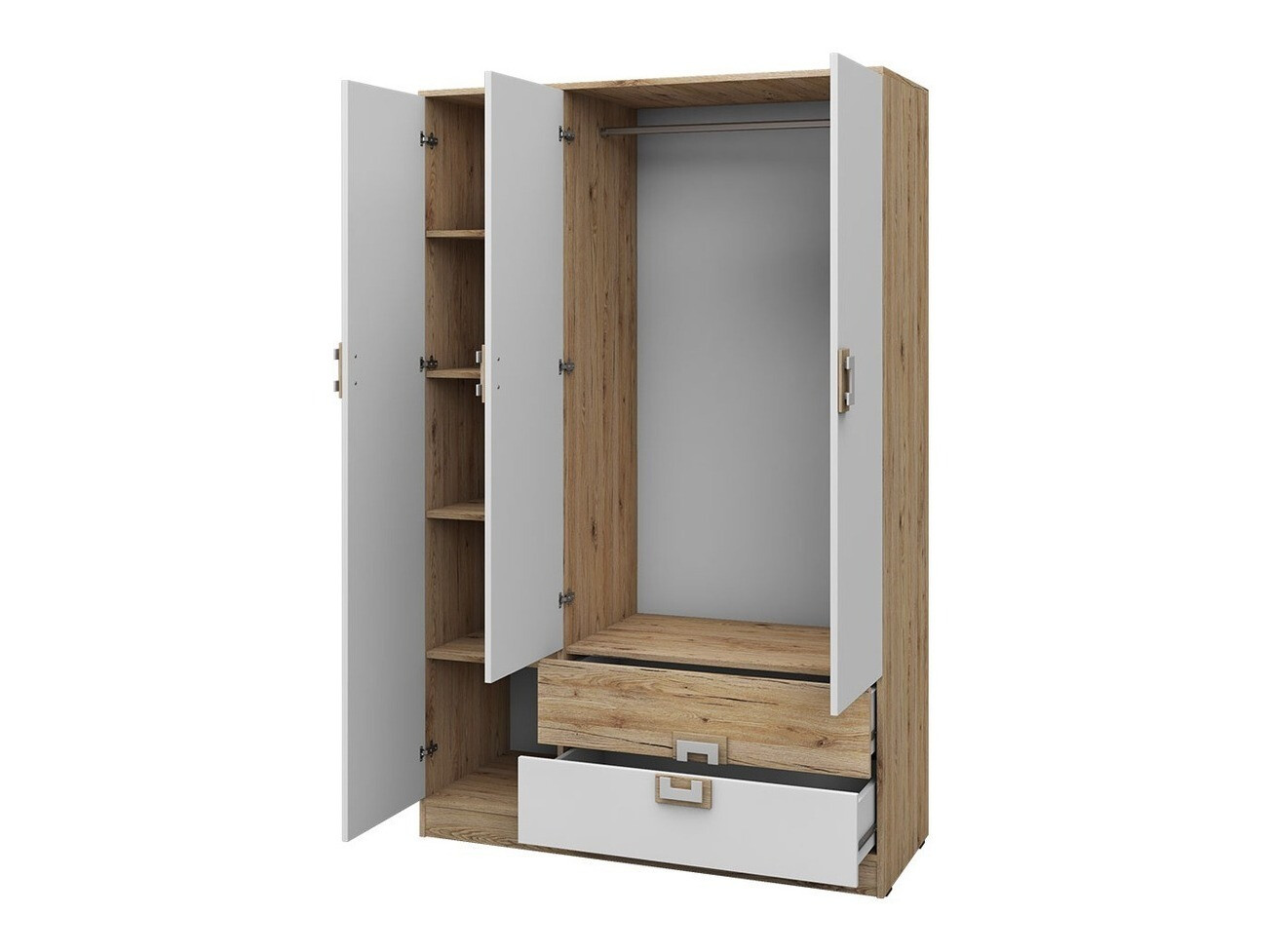 Armario Tolfere 103 (Roble claro + Blanco)