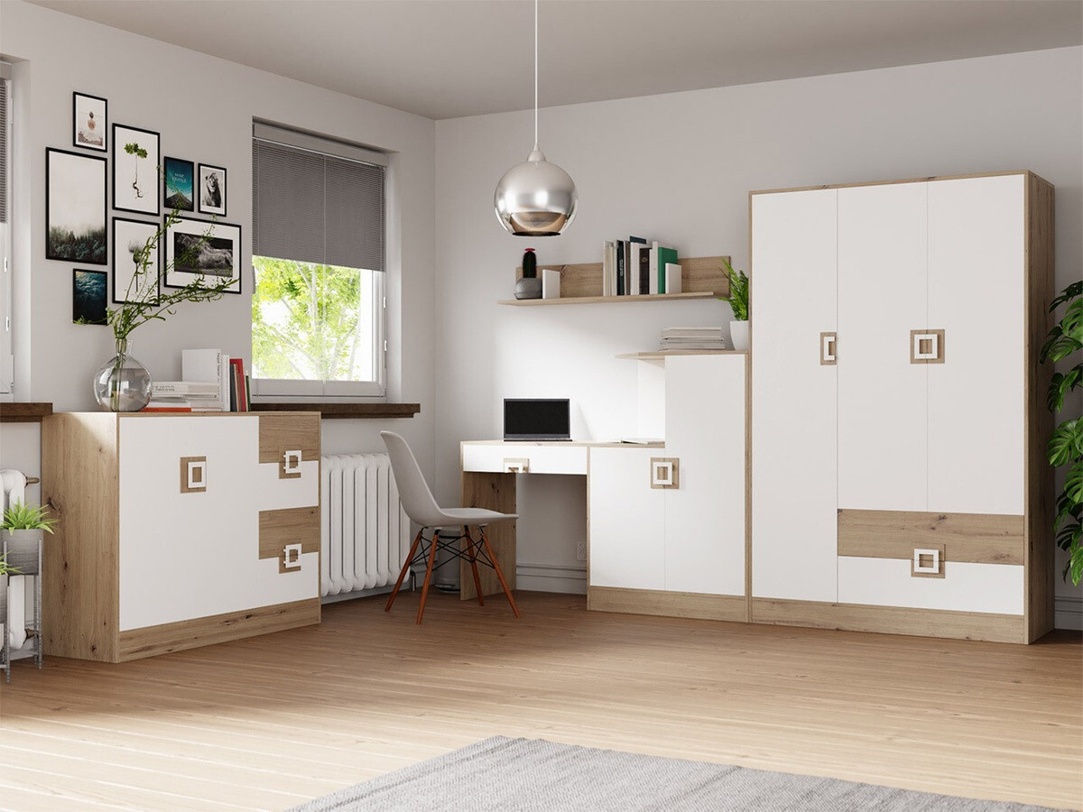 Armario Tolfere 103 (Roble claro + Blanco)