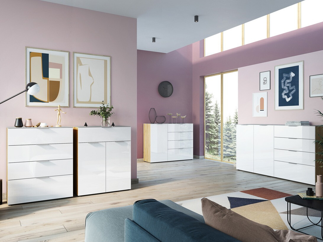 Cómoda Sacramento 300 (Blanco + Navarra roble)