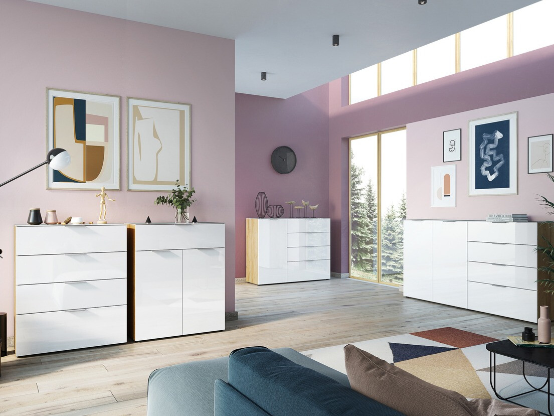 Cómoda Sacramento 302 (Blanco + Navarra roble)