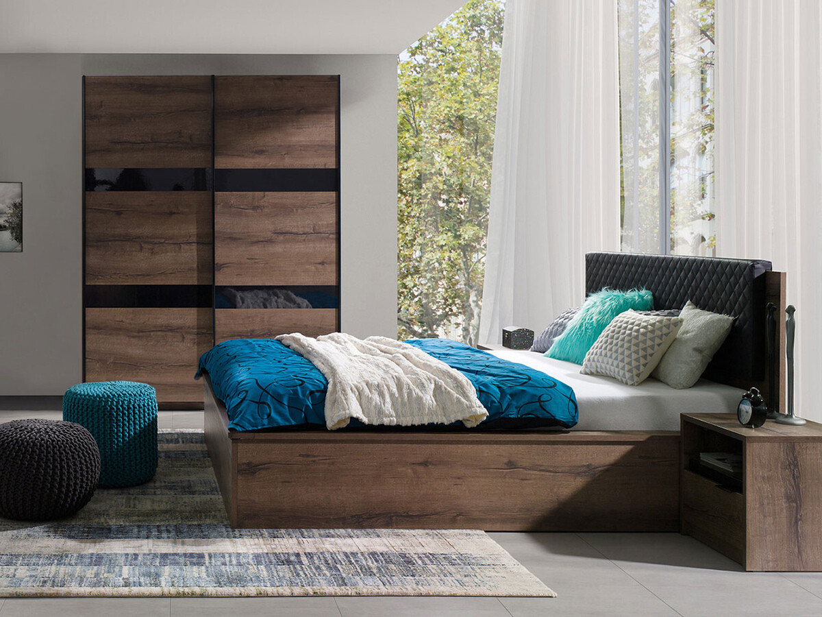 Armario Fivelbo 109 (Roble del Monastery + Negro brillante)