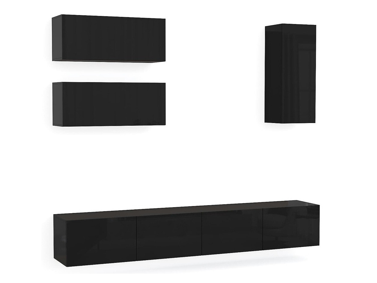 Conjunto de salón Springfield 271 (Negro + Negro brillante)