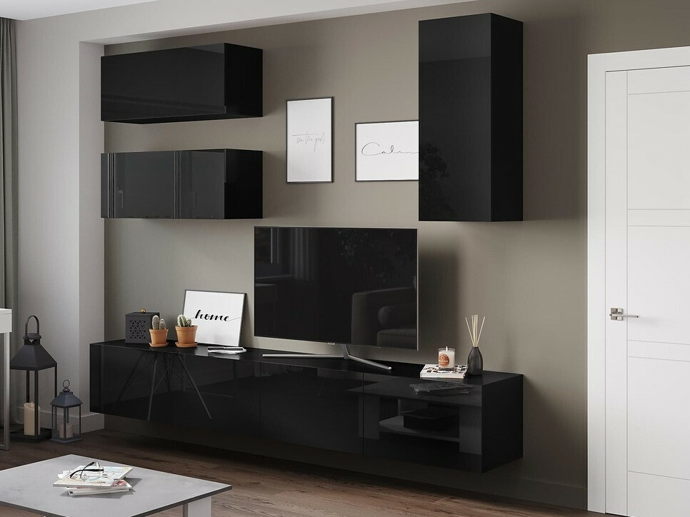 Conjunto de salón Springfield 271 (Negro + Negro brillante)