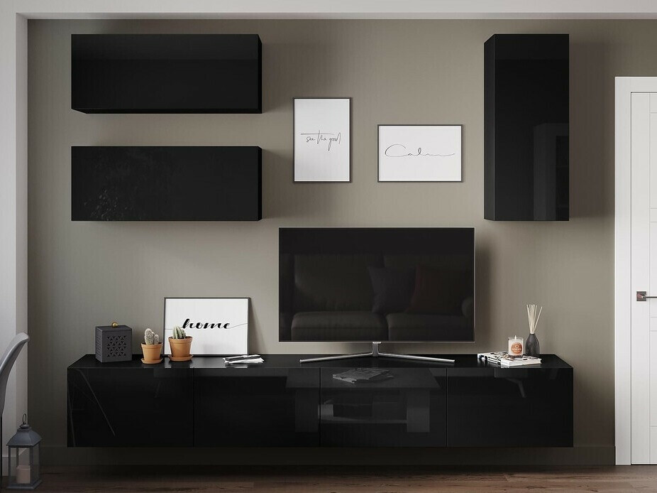 Conjunto de salón Springfield 271 (Negro + Negro brillante)