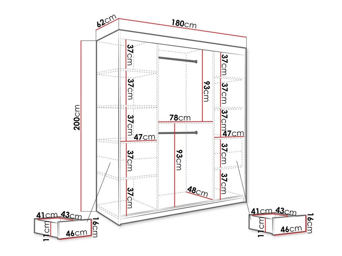 Armario Hartford 261 (Mate blanco + Mármol negro)