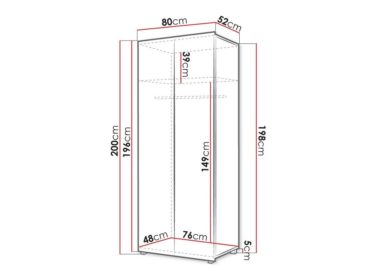 Armario Tivdalu 125 (Blanco + Blanco brillante)