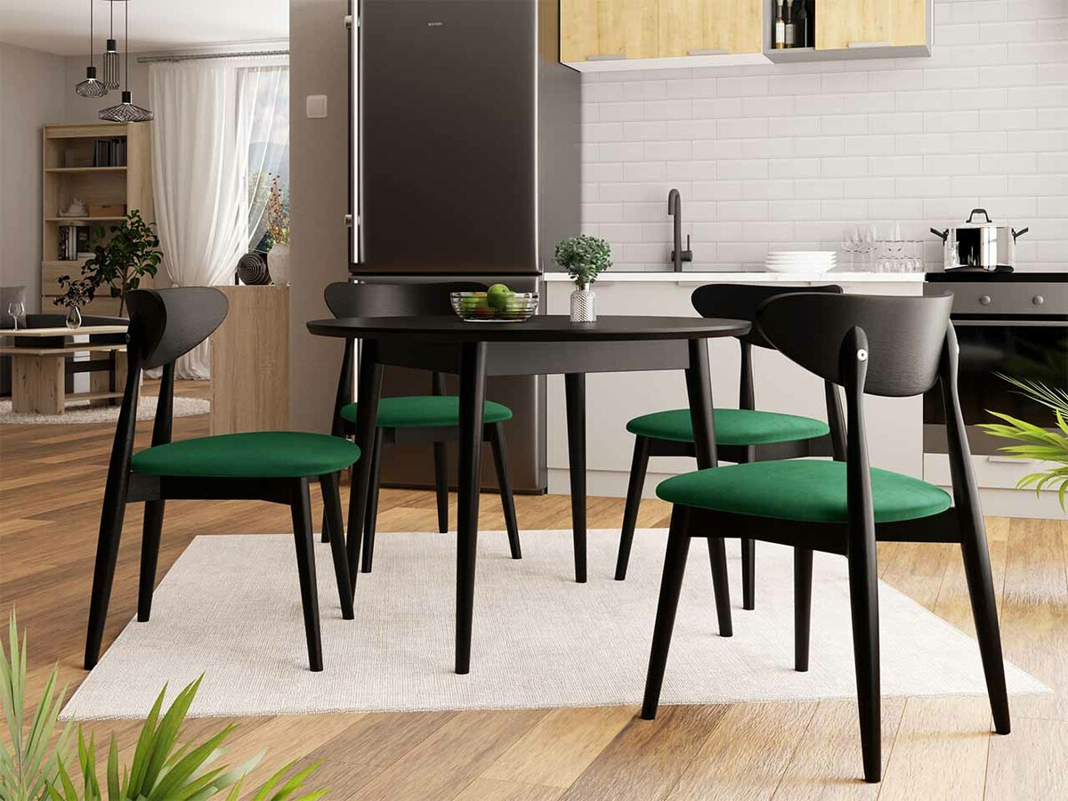 Conjunto de comedor Racine 134 (Negro)