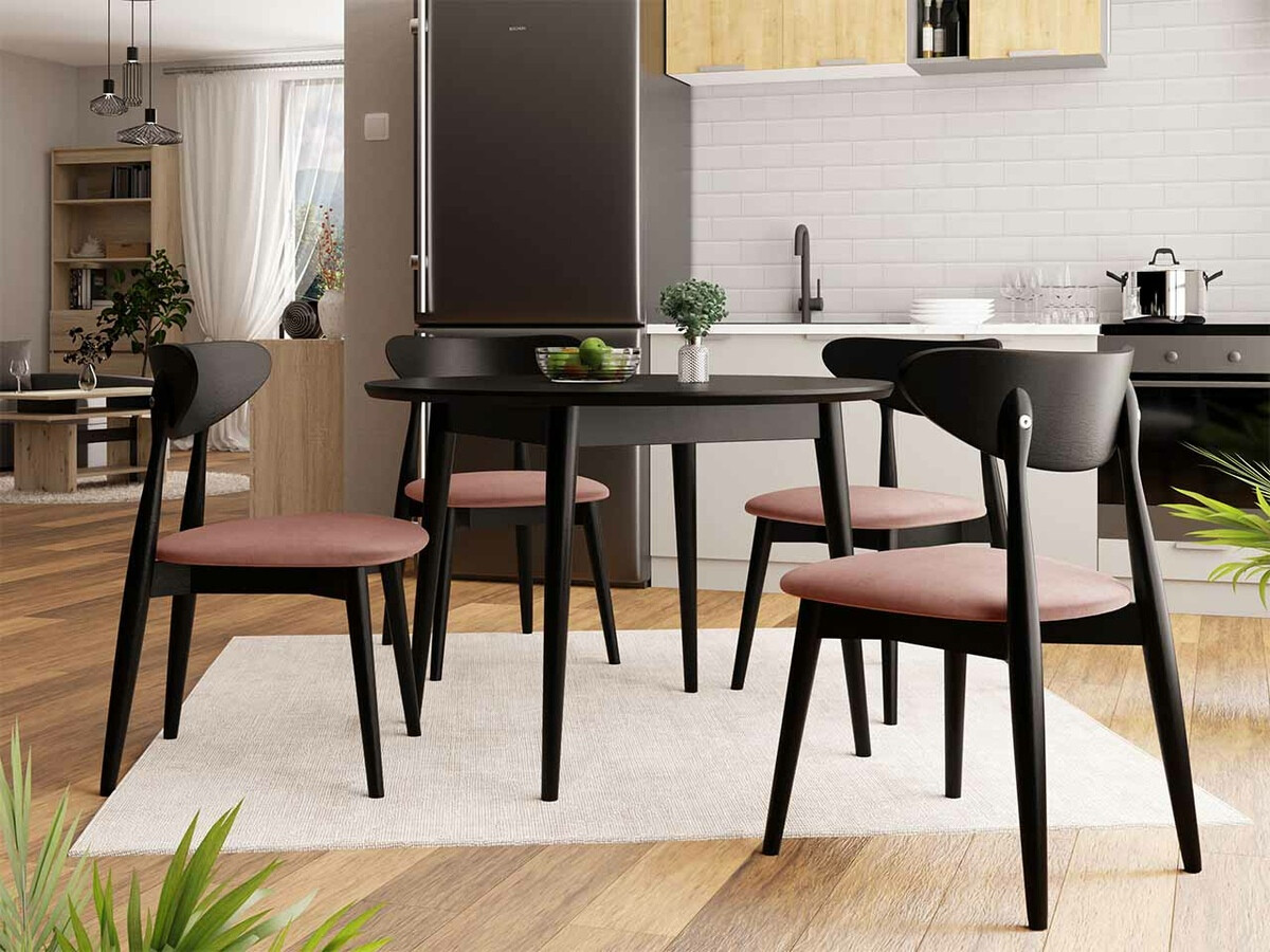 Conjunto de comedor Racine 134 (Negro)