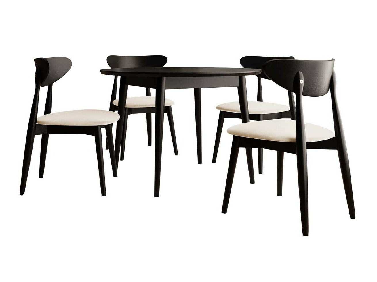 Conjunto de mesas y sillas para comedor Racine 134 (Negro)