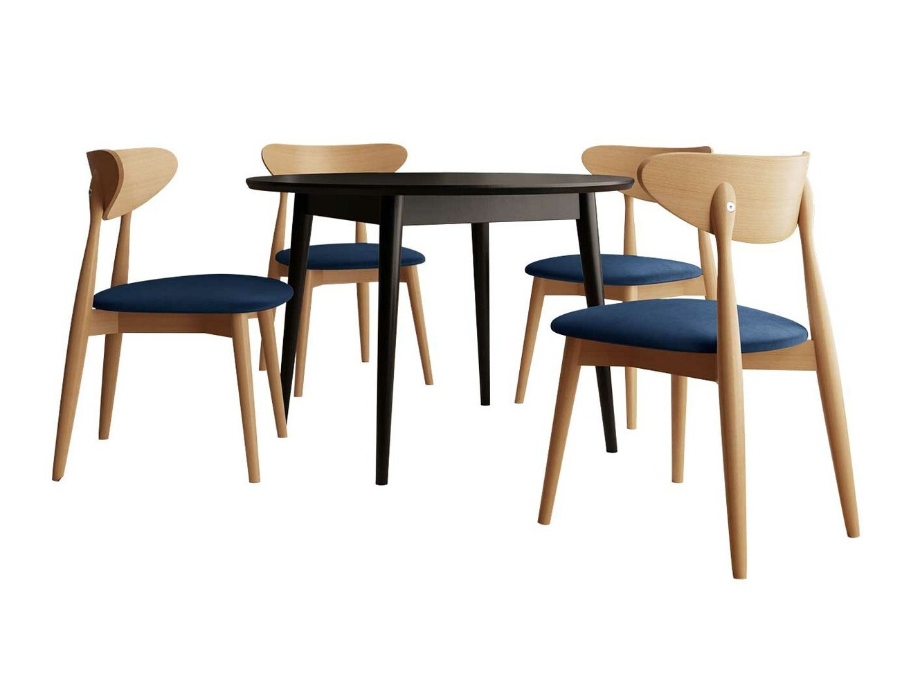 Conjunto de mesas y sillas para comedor Racine 134 (Negro)