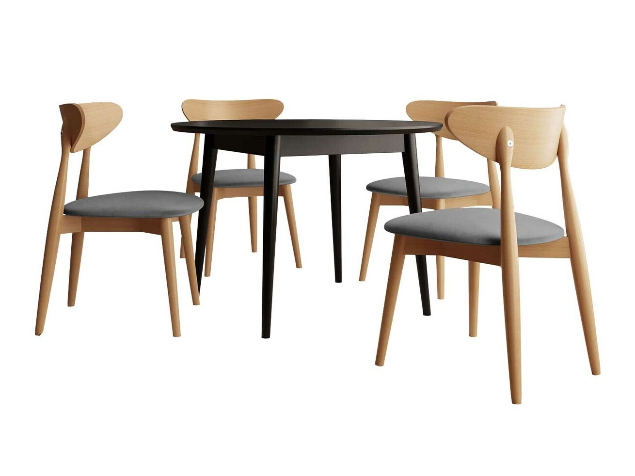 Conjunto de mesas y sillas para comedor Racine 134 (Negro)