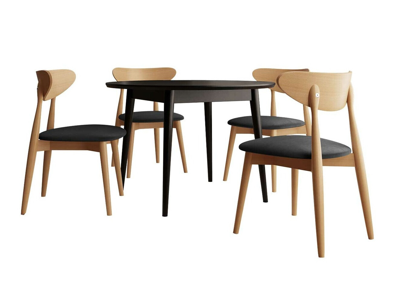 Conjunto de mesas y sillas para comedor Racine 134 (Negro)