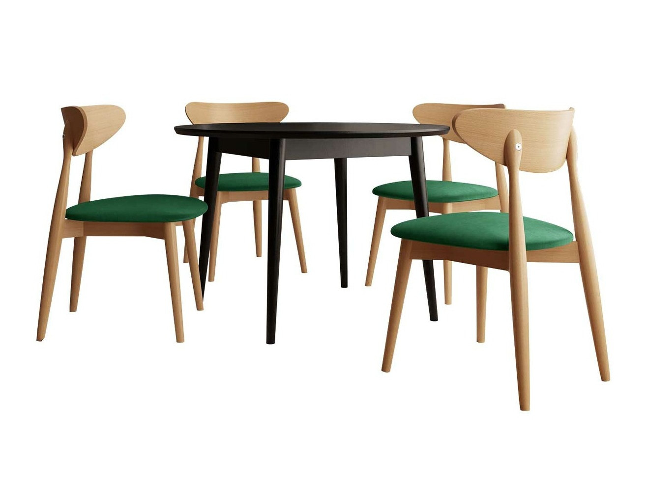 Conjunto de mesas y sillas para comedor Racine 134 (Negro)